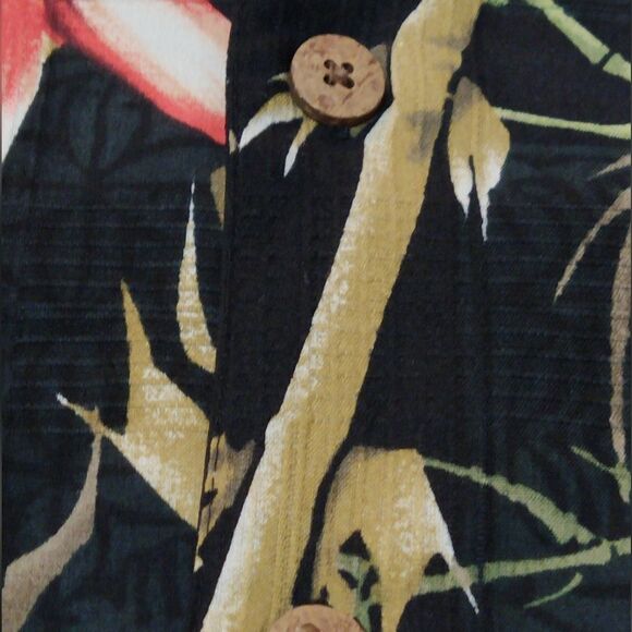 Vintage Paradise Cove 100% Silk Button-Up  Hawaiian Tropical Short Sleeve Shirt - Picture 5 of 7